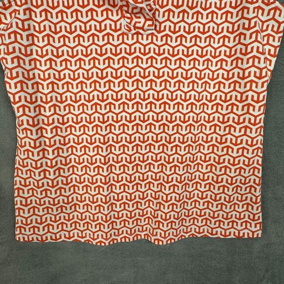J Mclaughlin Top Womens Large Orange Durham Catalina Cloth Sleeveless Preppy - Picture 3 of 12